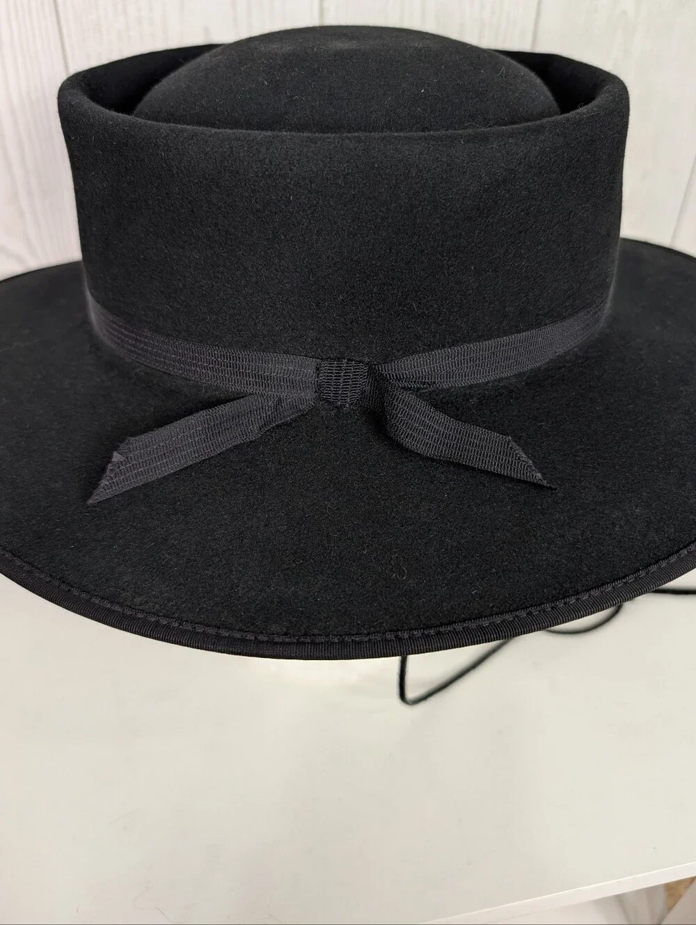 Akubra Wool Hat Black Camp Draft Style 1990s Vintage Made in Australia Size S